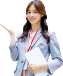女性スタッフ　笑顔　アイコン